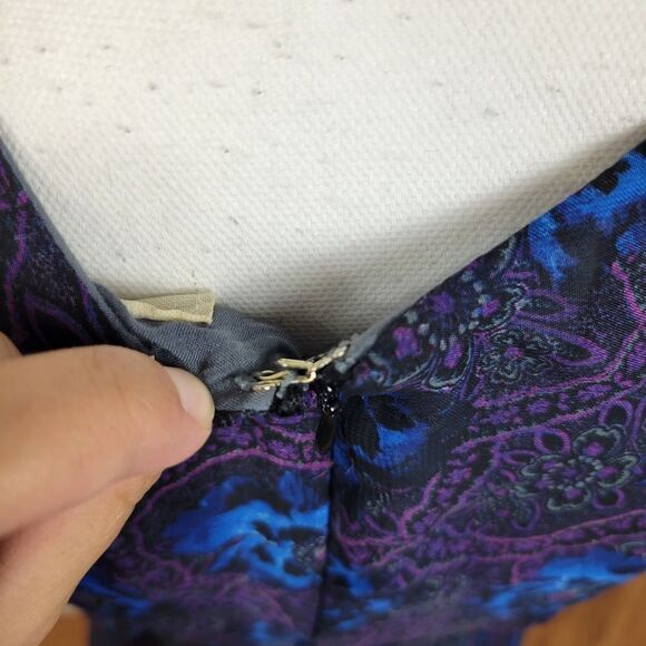 Free People Sleeveless Floral Dress. Blue 4#026 - Picture 10 of 12